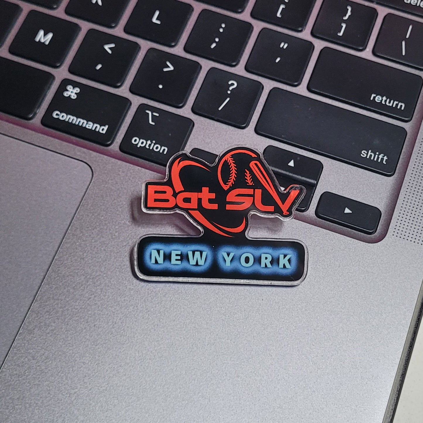 Bat SLV Crystal CLR Acrylic Pins