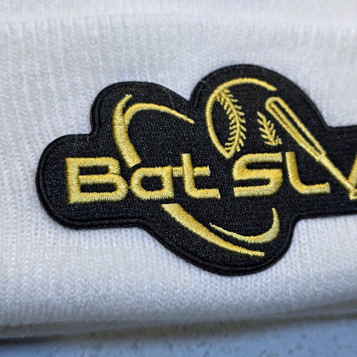 Bat SLV Dugout Knit Hat Raised Patch Design