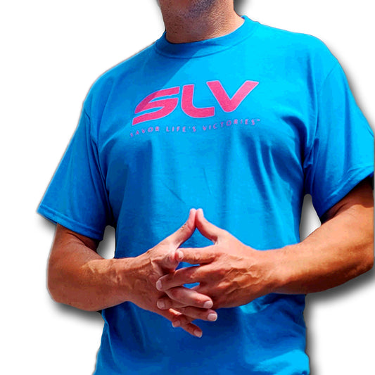 SLV Savor Life's Victories™ Blue Glo / Hot Pink GLOBAL Tee Shirt