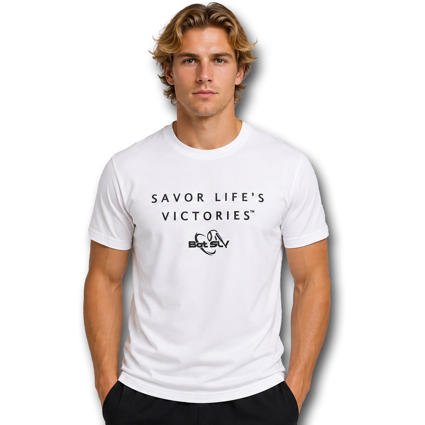 Bat SLV Savor Life's Victories® Limited Edition Premium Black 'n White Tee Shirt