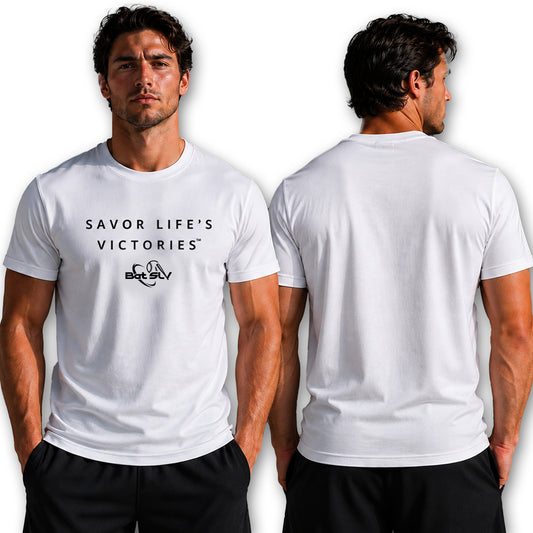 Bat SLV Savor Life's Victories® Limited Edition Premium Black 'n White Tee Shirt