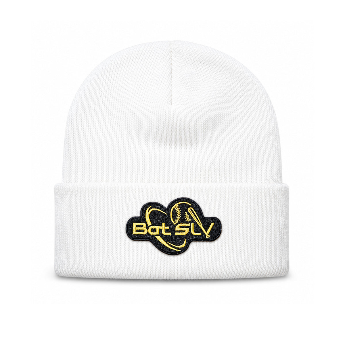 Bat SLV Dugout Knit Hat Raised Patch Design
