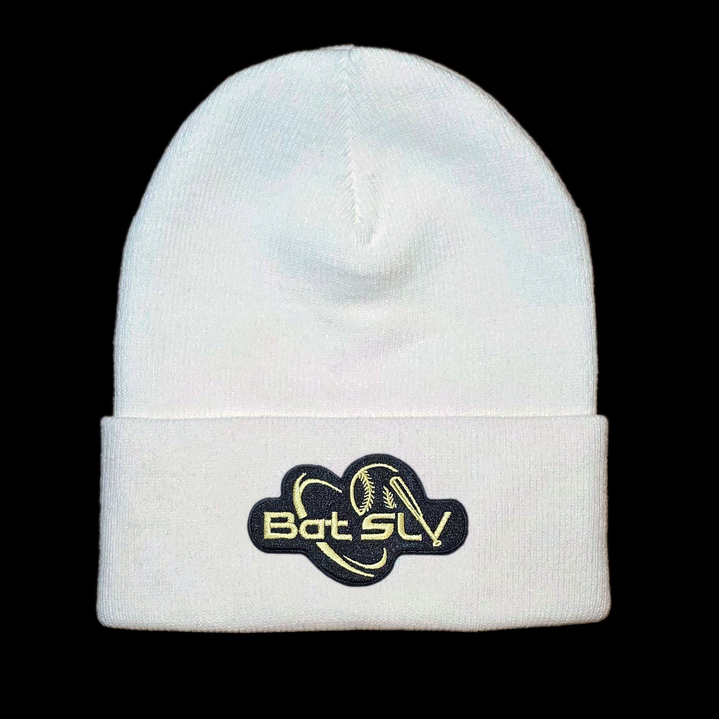 Bat SLV Dugout Knit Hat Raised Patch Design