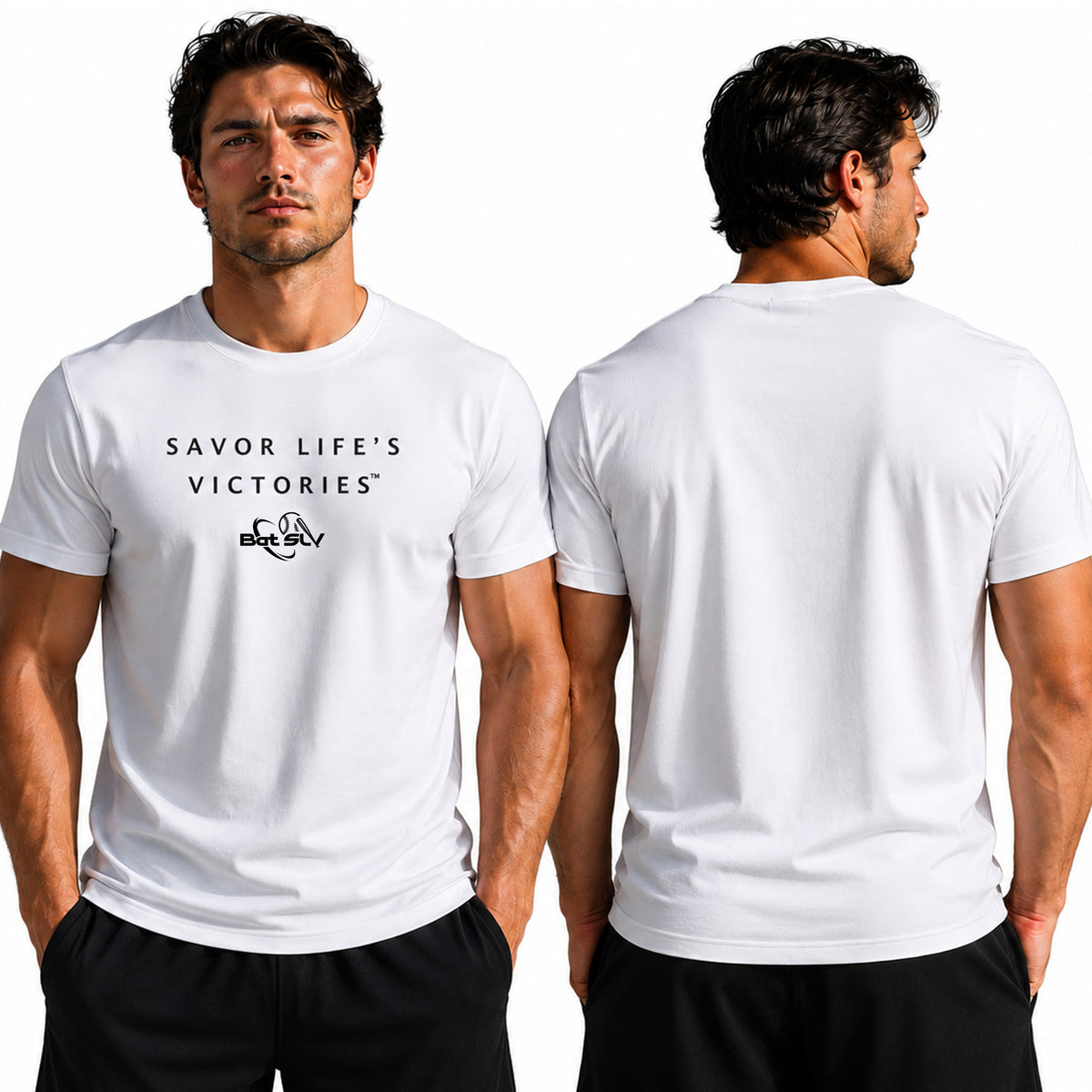Bat SLV Savor Life's Victories® Limited Edition Premium Black 'n White Tee Shirt