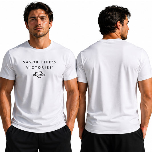 Bat SLV Savor Life's Victories® Limited Edition Premium Black 'n White Tee Shirt
